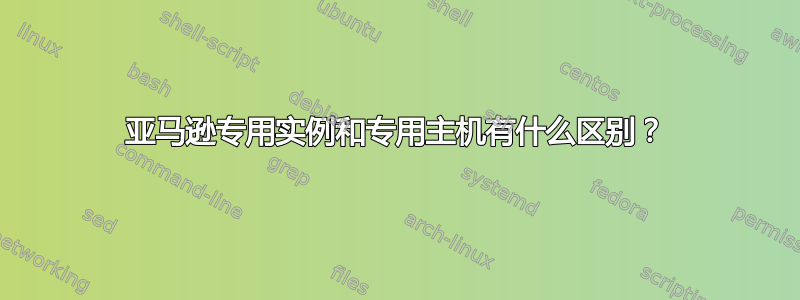 亚马逊专用实例和专用主机有什么区别？