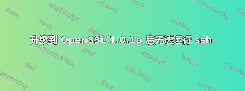 升级到 OpenSSL 1.0.1p 后无法运行 ssh