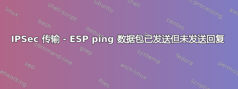 IPSec 传输 - ESP ping 数据包已发送但未发送回复