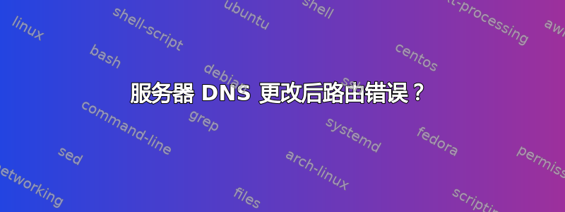 服务器 DNS 更改后路由错误？