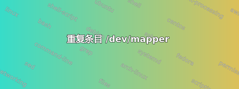 重复条目 /dev/mapper