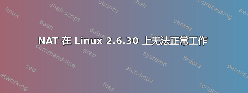 NAT 在 Linux 2.6.30 上无法正常工作