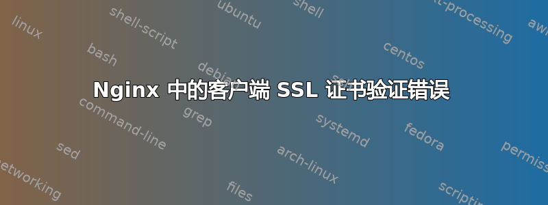 Nginx 中的客户端 SSL 证书验证错误