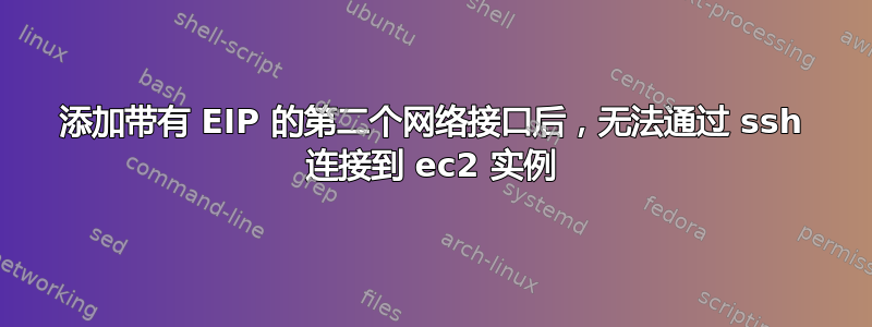 添加带有 EIP 的第二个网络接口后，无法通过 ssh 连接到 ec2 实例