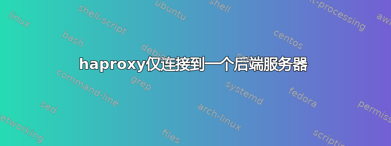 haproxy仅连接到一个后端服务器