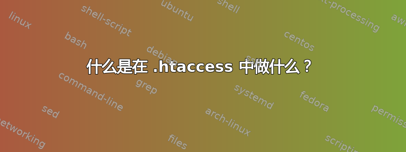 什么是在 .htaccess 中做什么？