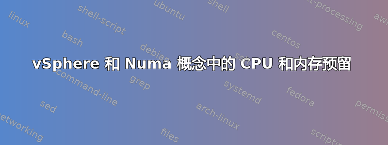 vSphere 和 Numa 概念中的 CPU 和内存预留