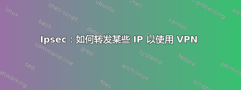 Ipsec：如何转发某些 IP 以使用 VPN