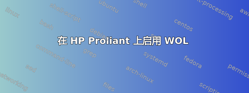 在 HP Proliant 上启用 WOL