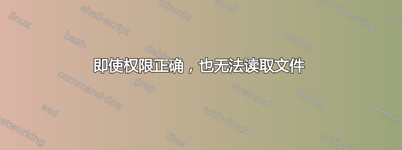 即使权限正确，也无法读取文件