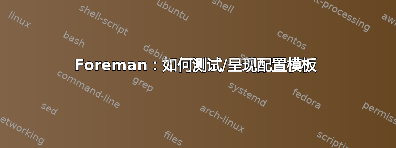 Foreman：如何测试/呈现配置模板