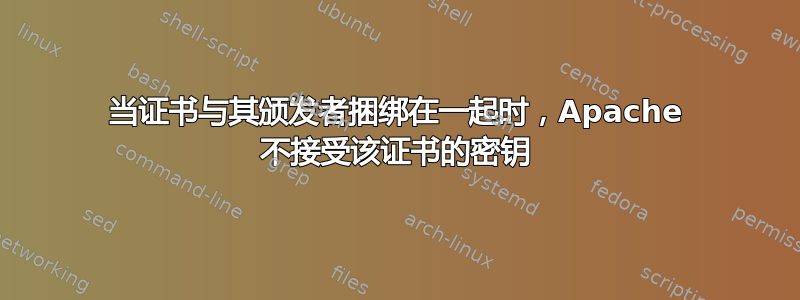 当证书与其颁发者捆绑在一起时，Apache 不接受该证书的密钥