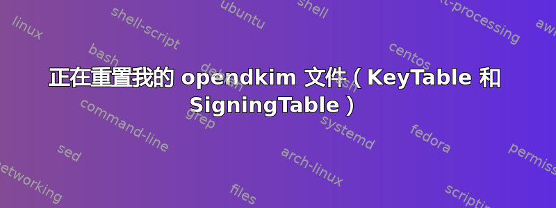 正在重置我的 opendkim 文件（KeyTable 和 SigningTable）