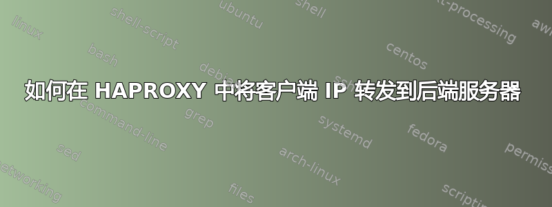 如何在 HAPROXY 中将客户端 IP 转发到后端服务器