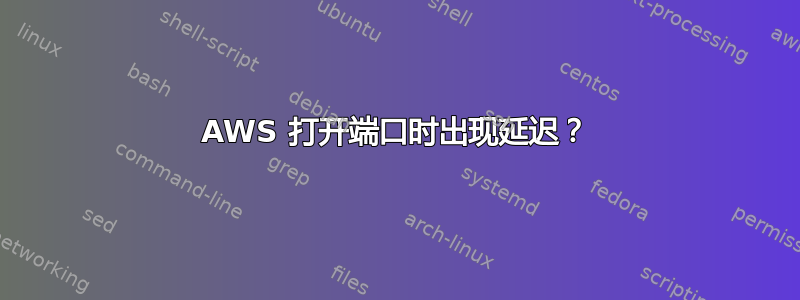 AWS 打开端口时出现延迟？