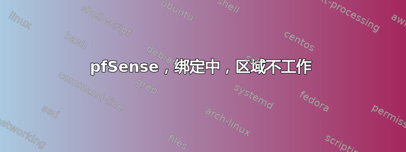 pfSense，绑定中，区域不工作