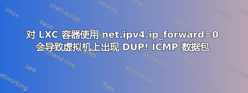 对 LXC 容器使用 net.ipv4.ip_forward=0 会导致虚拟机上出现 DUP! ICMP 数据包