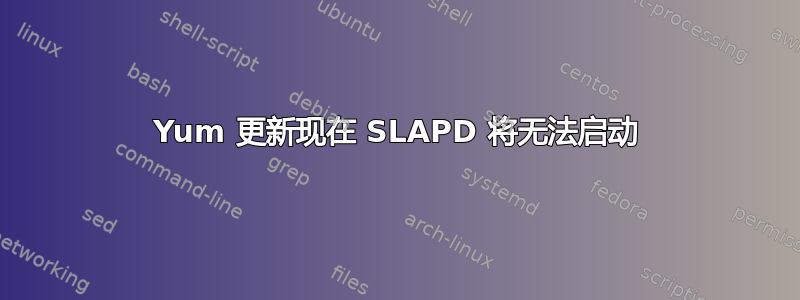 Yum 更新现在 SLAPD 将无法启动