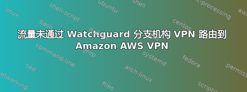 流量未通过 Watchguard 分支机构 VPN 路由到 Amazon AWS VPN