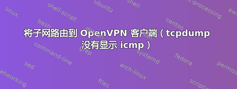 将子网路由到 OpenVPN 客户端（tcpdump 没有显示 icmp）