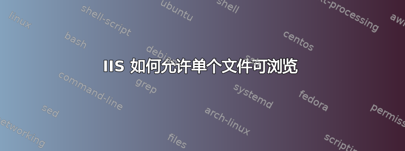 IIS 如何允许单个文件可浏览