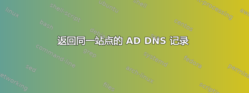 返回同一站点的 AD DNS 记录