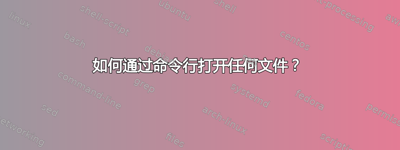 如何通过命令行打开任何文件？