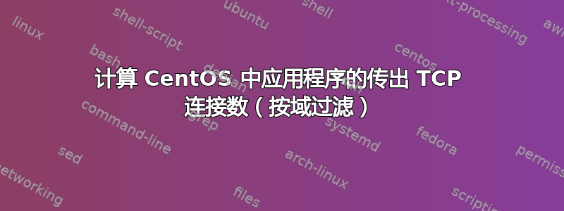 计算 CentOS 中应用程序的传出 TCP 连接数（按域过滤）