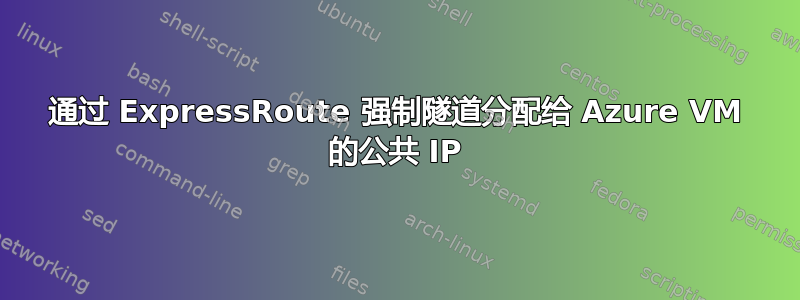 通过 ExpressRoute 强制隧道分配给 Azure VM 的公共 IP