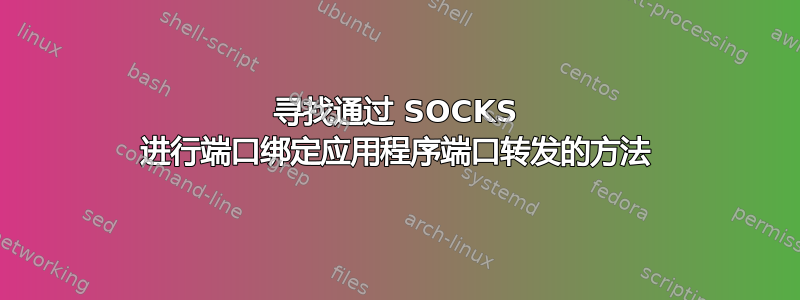 寻找通过 SOCKS 进行端口绑定应用程序端口转发的方法