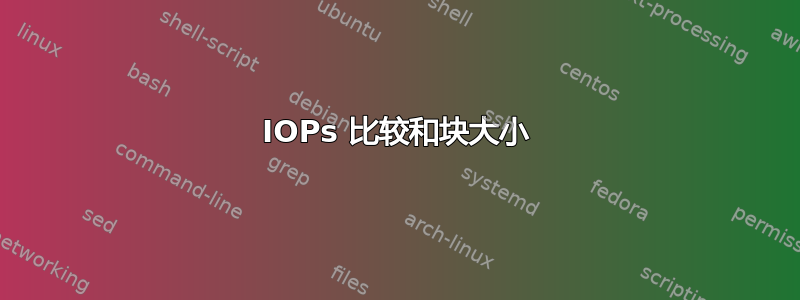 IOPs 比较和块大小