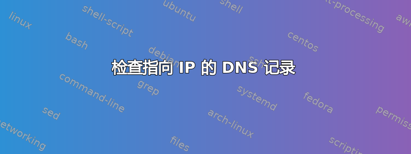 检查指向 IP 的 DNS 记录