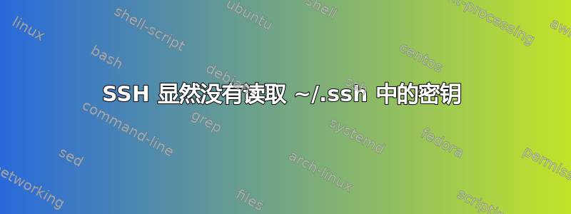 SSH 显然没有读取 ~/.ssh 中的密钥