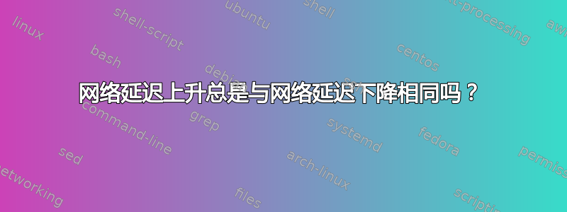 网络延迟上升总是与网络延迟下降相同吗？