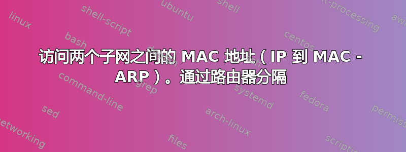 访问两个子网之间的 MAC 地址（IP 到 MAC - ARP）。通过路由器分隔