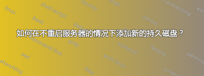 如何在不重启服务器的情况下添加新的持久磁盘？