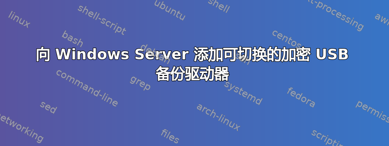 向 Windows Server 添加可切换的加密 USB 备份驱动器