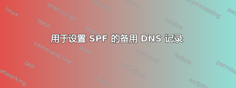 用于设置 SPF 的备用 DNS 记录