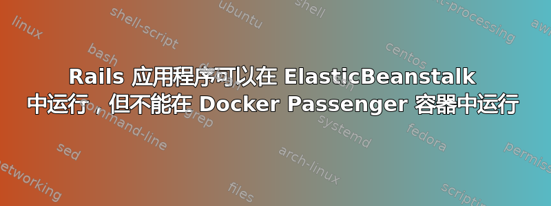 Rails 应用程序可以在 ElasticBeanstalk 中运行，但不能在 Docker Passenger 容器中运行