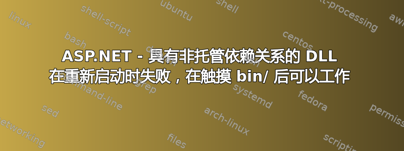 ASP.NET - 具有非托管依赖关系的 DLL 在重新启动时失败，在触摸 bin/ 后可以工作