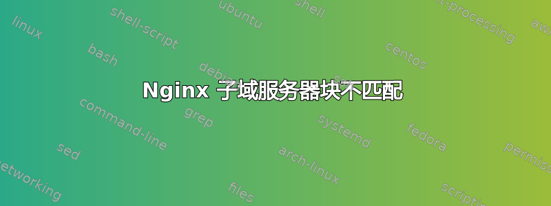 Nginx 子域服务器块不匹配