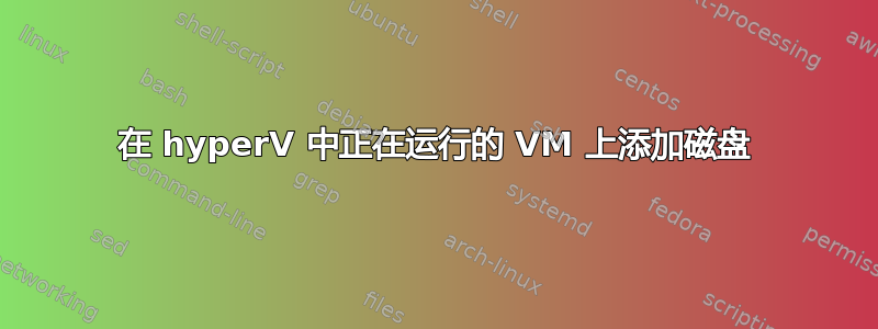 在 hyperV 中正在运行的 VM 上添加磁盘