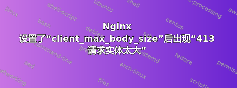 Nginx 设置了“client_max_body_size”后出现“413 请求实体太大”