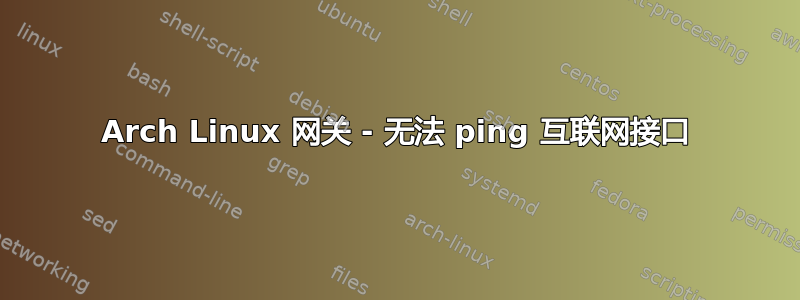 Arch Linux 网关 - 无法 ping 互联网接口