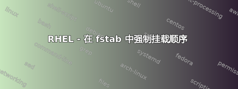 RHEL - 在 fstab 中强制挂载顺序