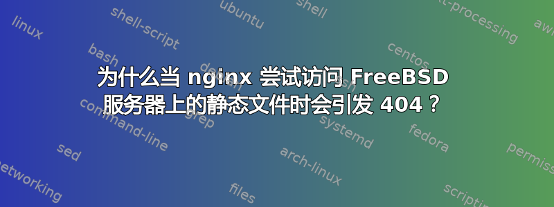 为什么当 nginx 尝试访问 FreeBSD 服务器上的静态文件时会引发 404？