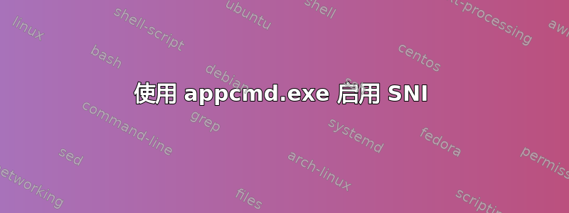 使用 appcmd.exe 启用 SNI