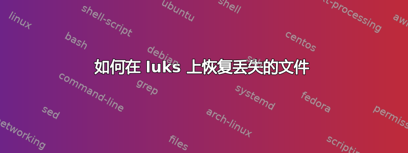 如何在 luks 上恢复丢失的文件