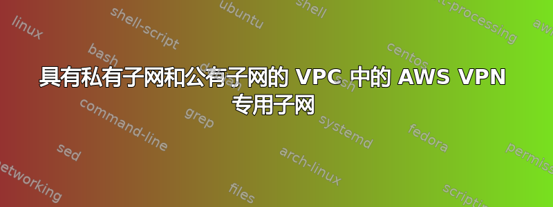 具有私有子网和公有子网的 VPC 中的 AWS VPN 专用子网