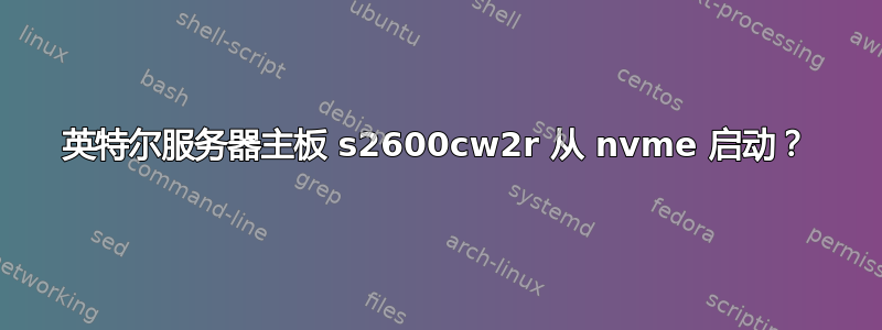 英特尔服务器主板 s2600cw2r 从 nvme 启动？